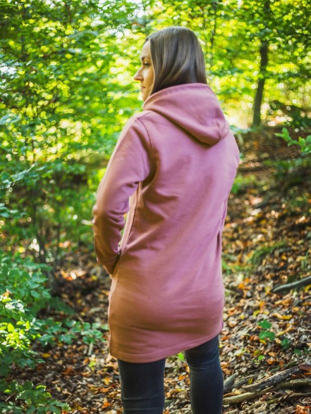 Zachraňte dámské mikinošaty Kvítí - ibiškové