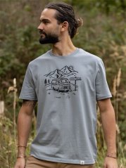Pánské tričko Vanlife - šedomodré