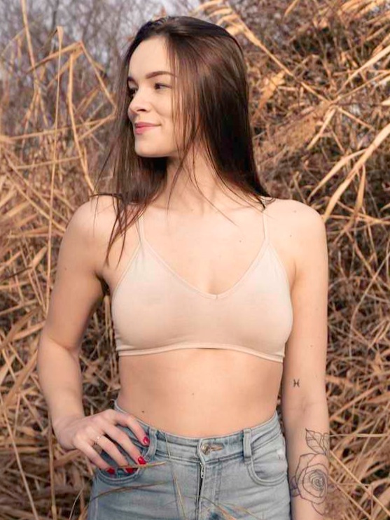 Podprsenka elastická - béžová/černá