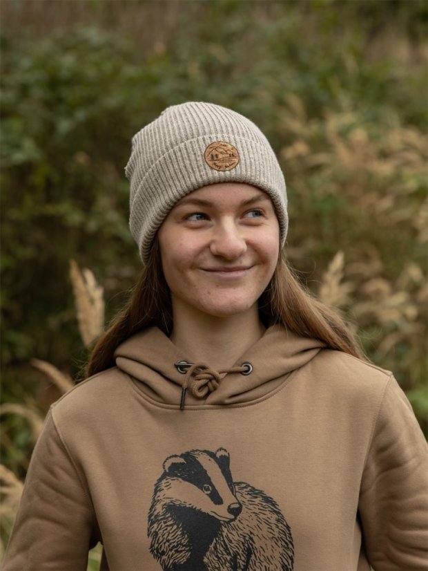 Čepice žebrovaná Krajinka - písková