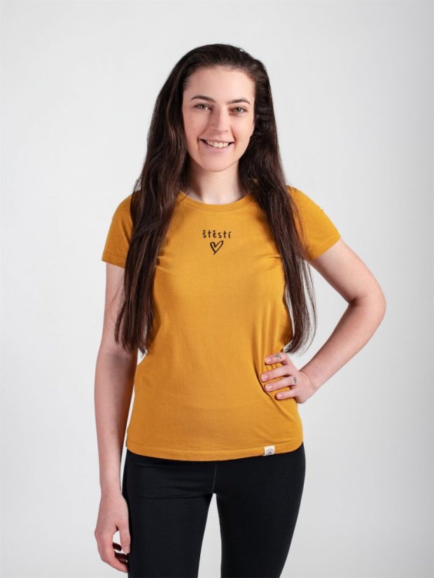 Dámské tričko Štěstí - hořčicové