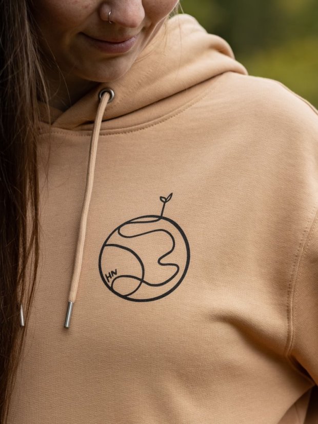 Dámská mikina Planetka - béžově hnědá