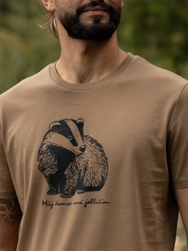 Pánské tričko Jezevec - hnědé