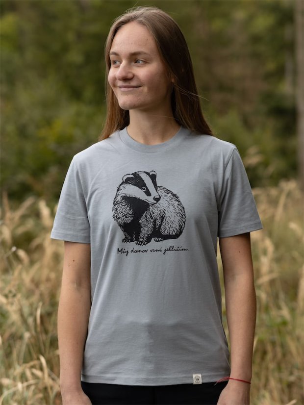 Dámské tričko Jezevec - šedomodré