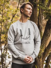 Zachraňte pánský crewneck Just hanging - šedý