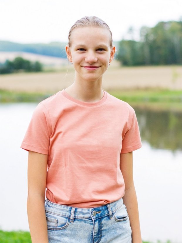 Dětské tričko Bez potisku - růžové