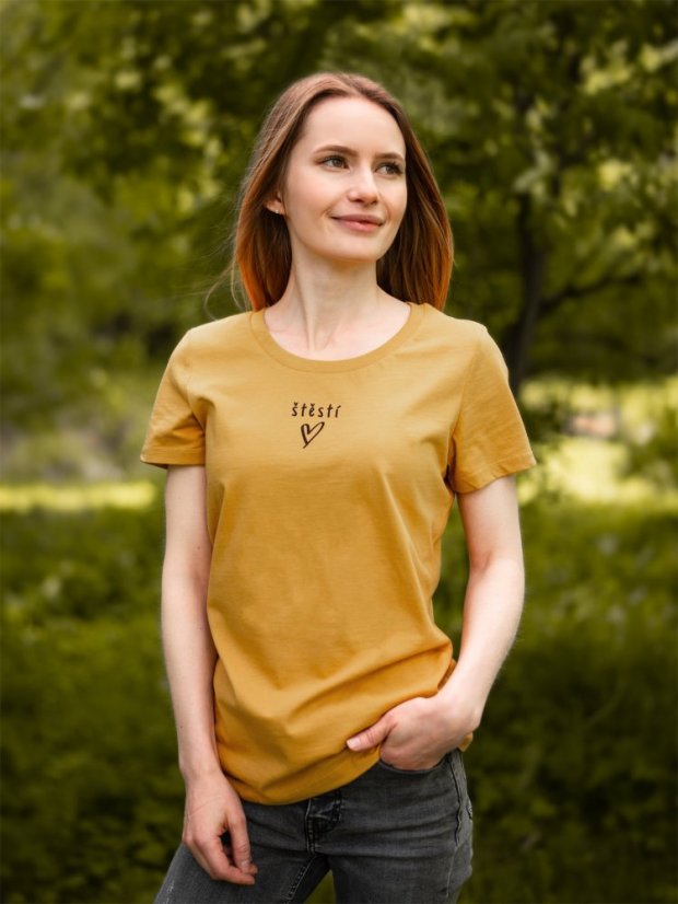 Dámské tričko Štěstí - hořčicové