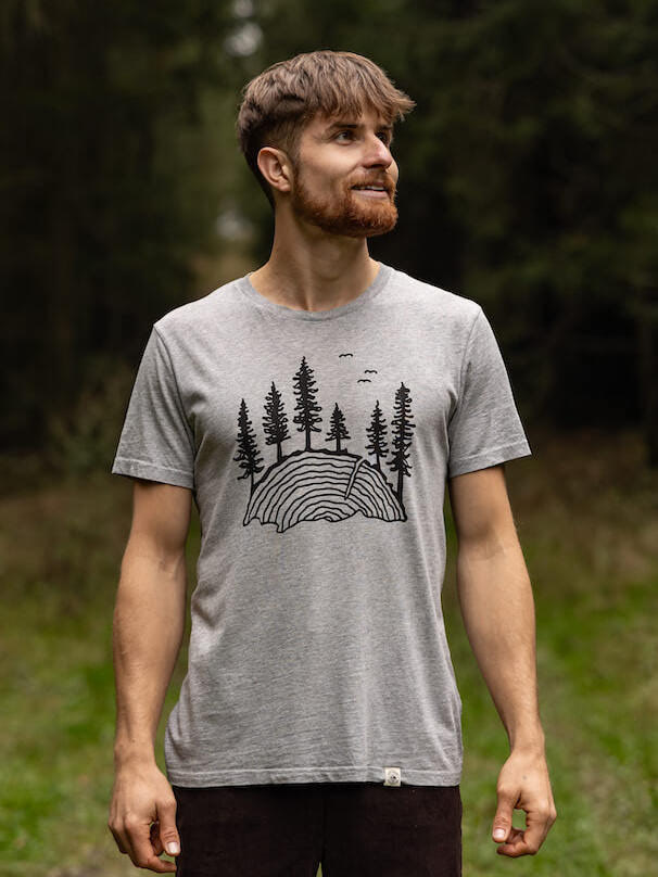 Pánské tričko Les - šedé