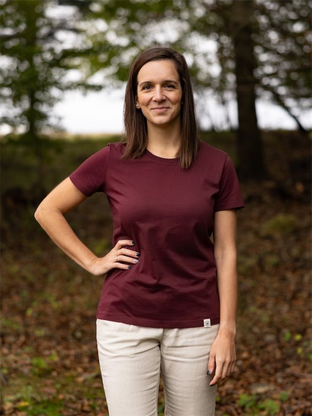 Dámské tričko Bez potisku - vínové