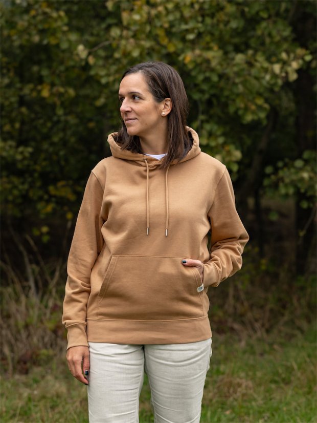Dámská mikina Bez potisku - béžově hnědá