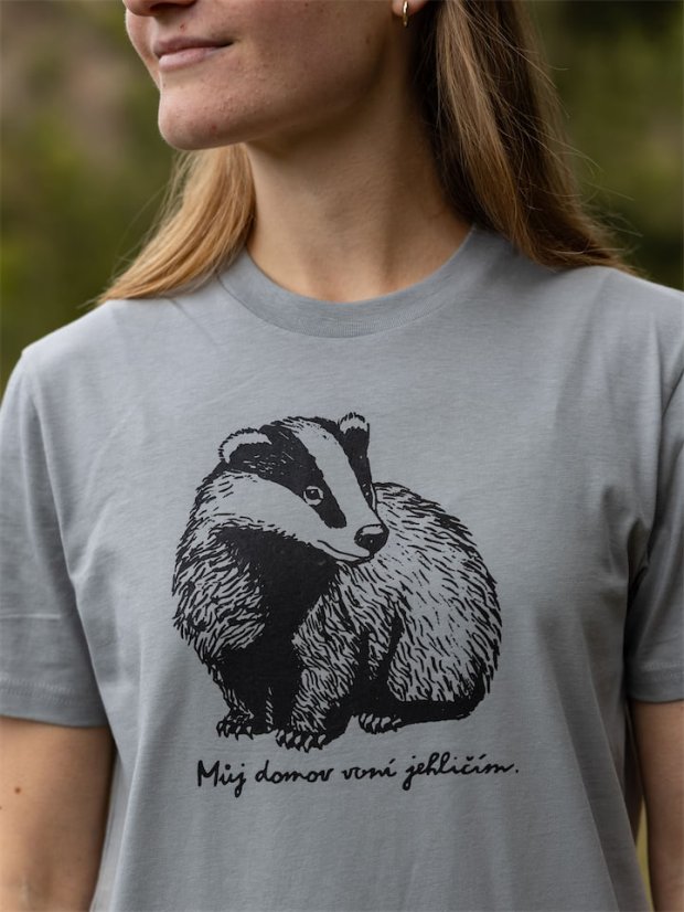 Dámské tričko Jezevec - šedomodré