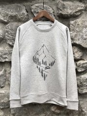 Zachraňte pánská mikina bez kapuce Pure nature - šedá