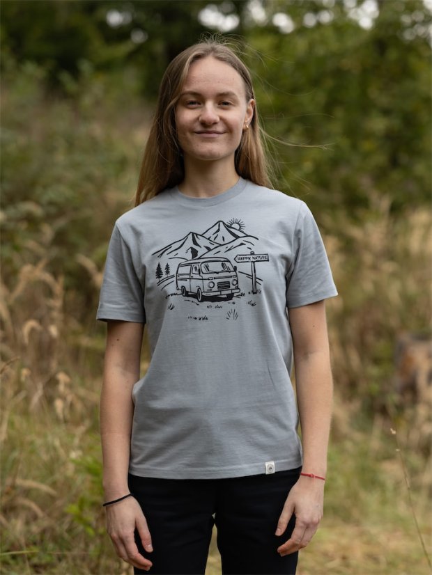 Dámské tričko Vanlife - šedomodré