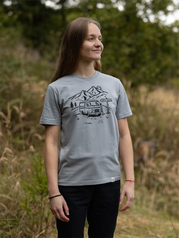 Dámské tričko Vanlife - šedomodré