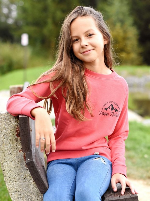 Dětská mikina bez kapuce Never stop dreaming - růžová