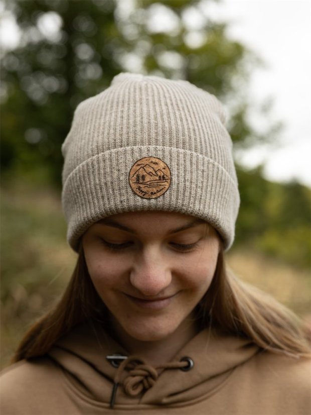 Čepice žebrovaná Krajinka - písková