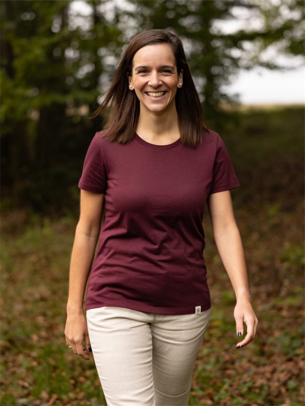 Dámské tričko Bez potisku - vínové