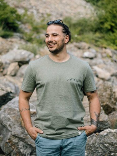 Zachraňte pánské tričko Hory - zelené