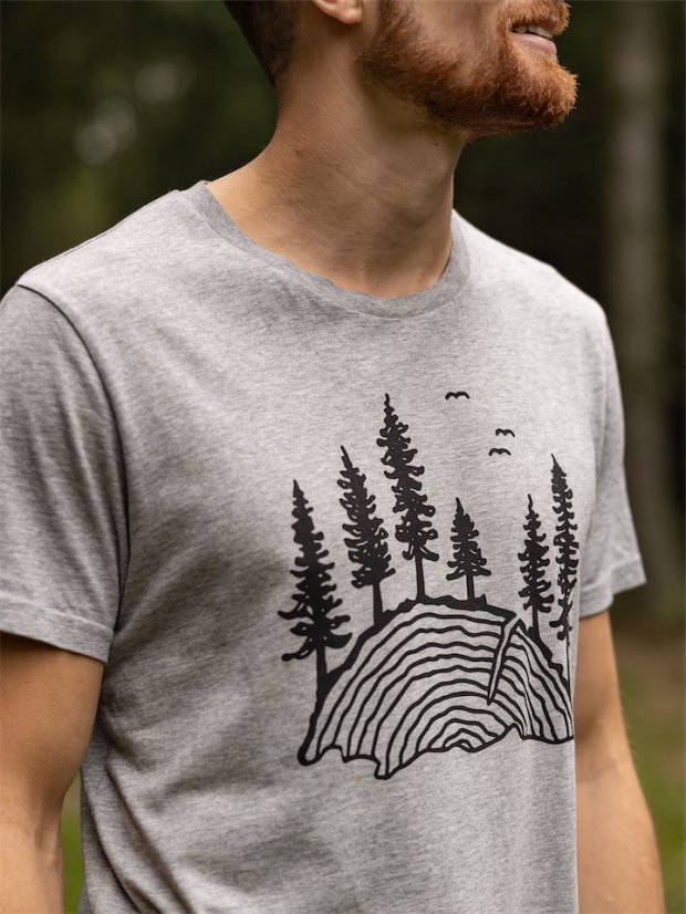 Pánské tričko Les - šedé
