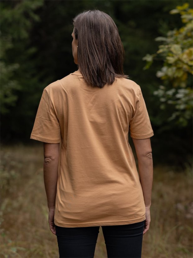 Dámské tričko V horách - béžově hnědé