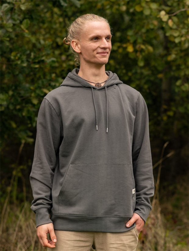 Pánská mikina Bez potisku - lávově šedá