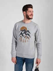 Zachraňte pánská mikina bez kapuce Úsvit - šedá