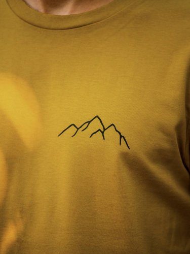 Pánské tričko Hory - hořčicové