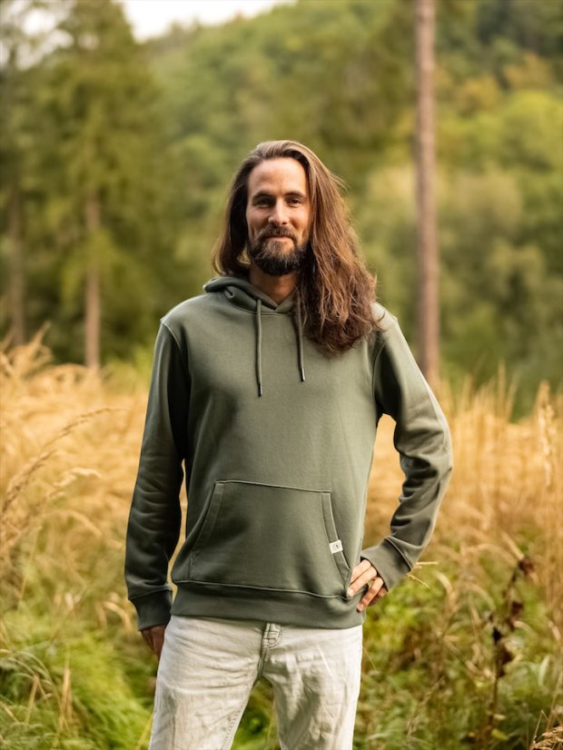 Pánská mikina Bez potisku - khaki