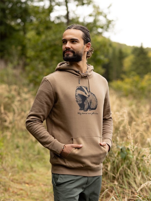 Pánská mikina Jezevec - hnědá