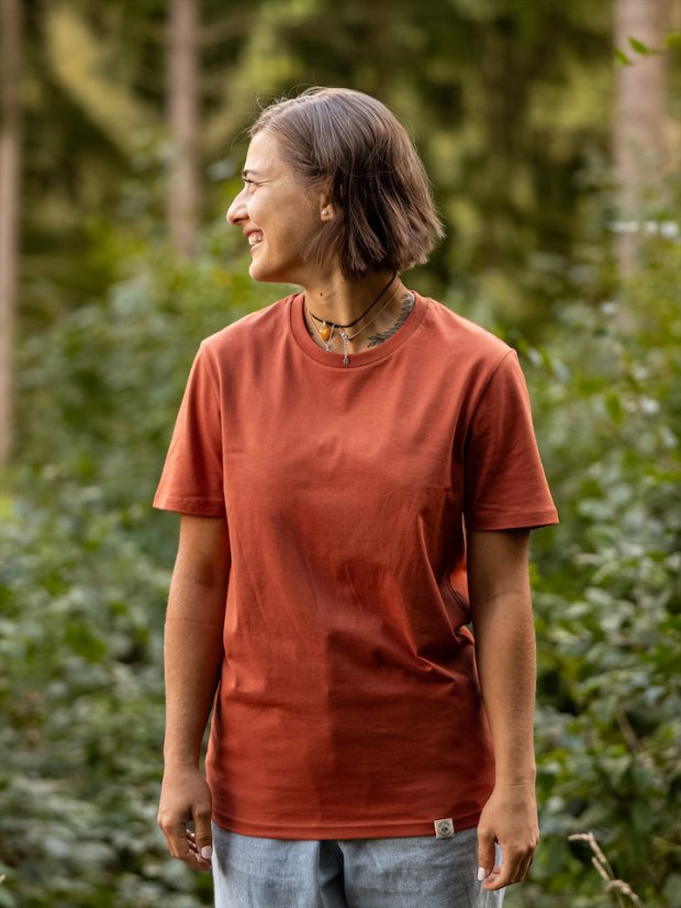 Dámské tričko Bez potisku - cihlové