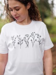 Dámské tričko Kvítí - bílé