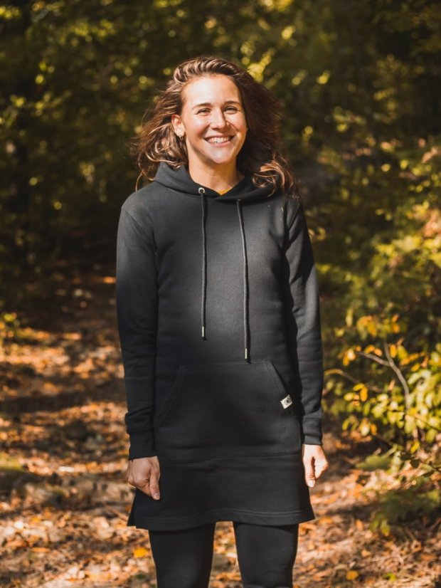 Dámské mikinošaty Bez potisku - černé