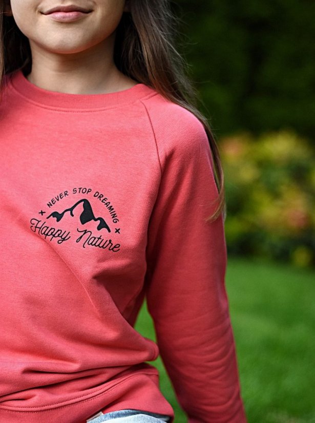 Dětská mikina bez kapuce Never stop dreaming - růžová