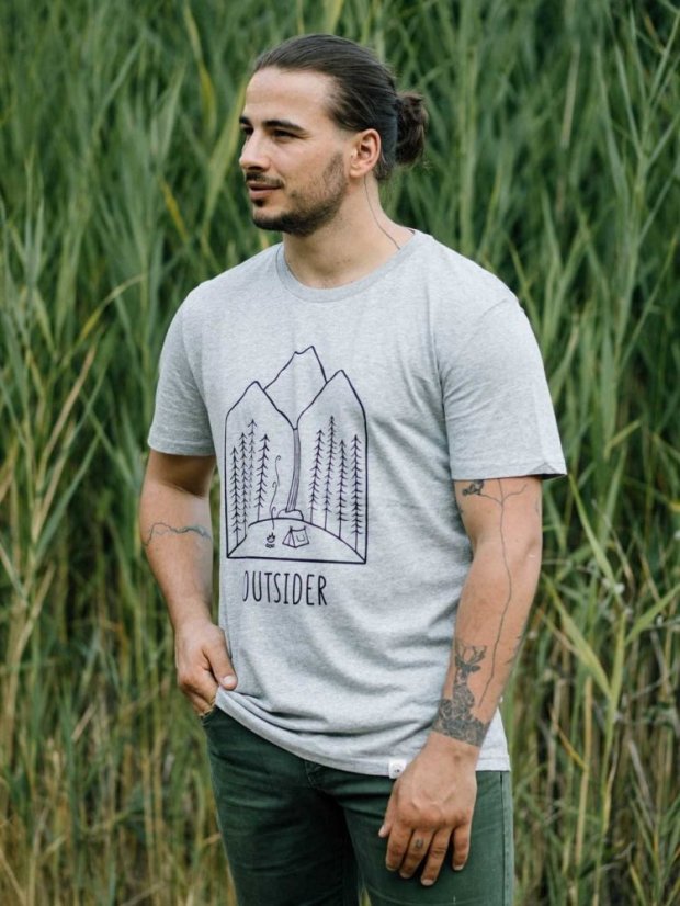 Zachraňte pánské tričko Outsider - šedé