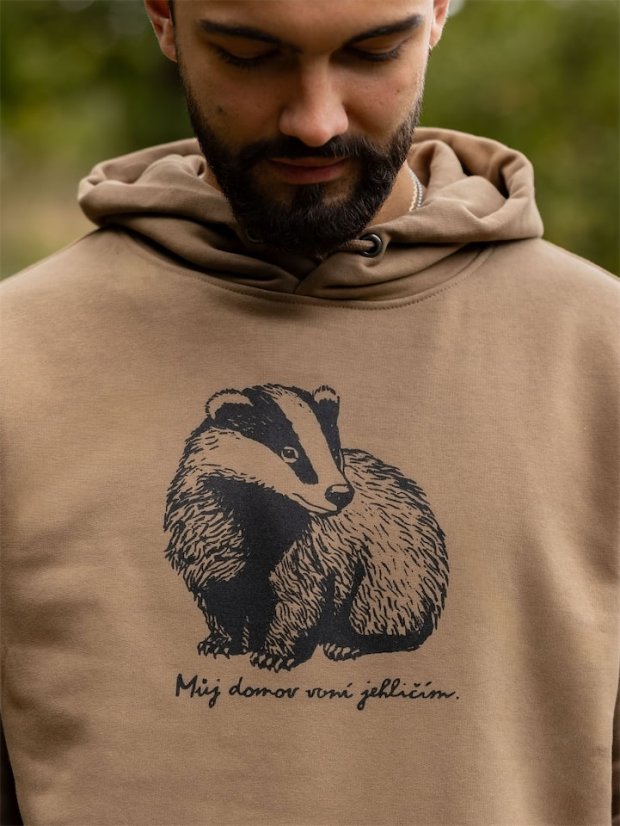 Pánská mikina Jezevec - hnědá