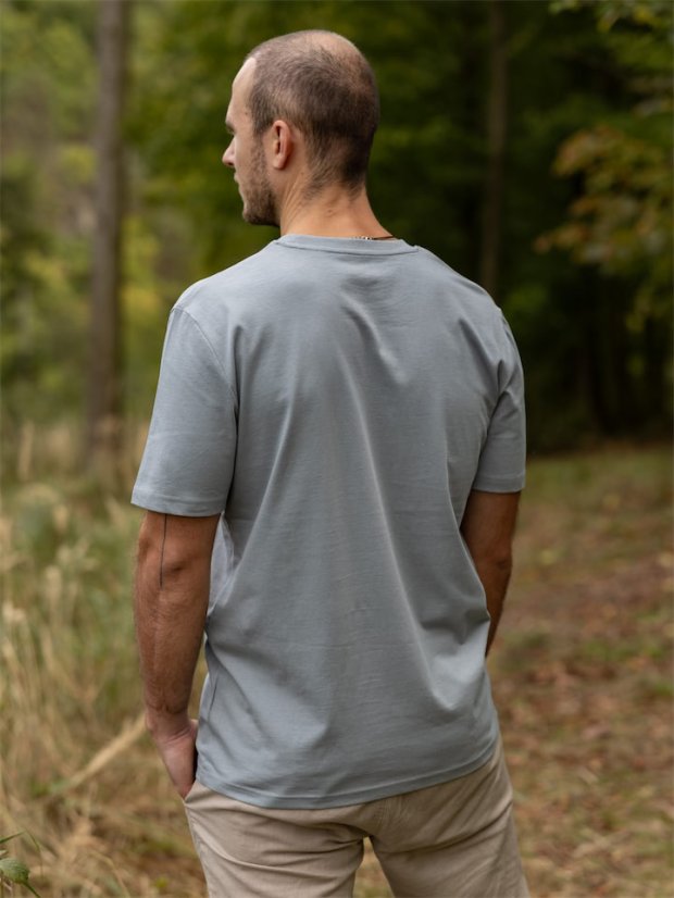 Pánské tričko Jezevec - šedomodré