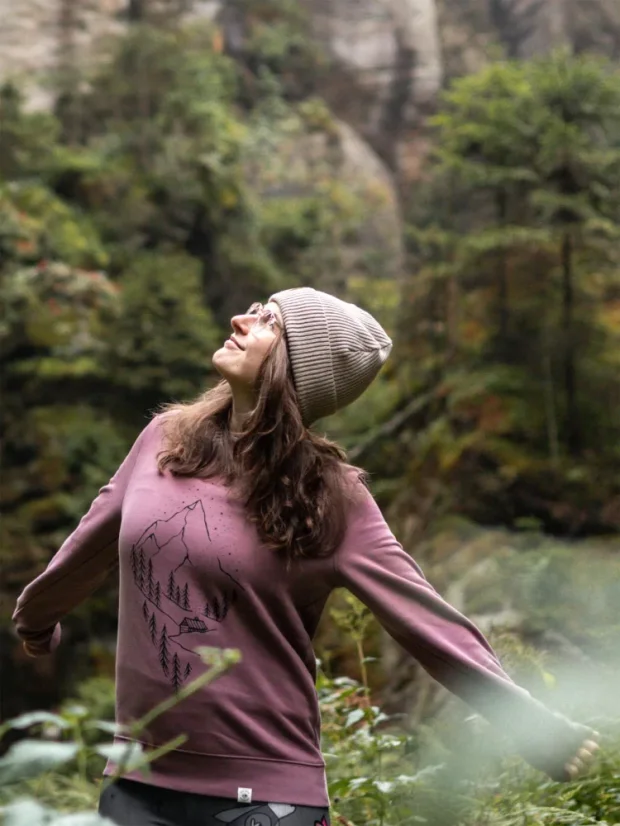 Dámská mikina bez kapuce Pure nature - ibišková