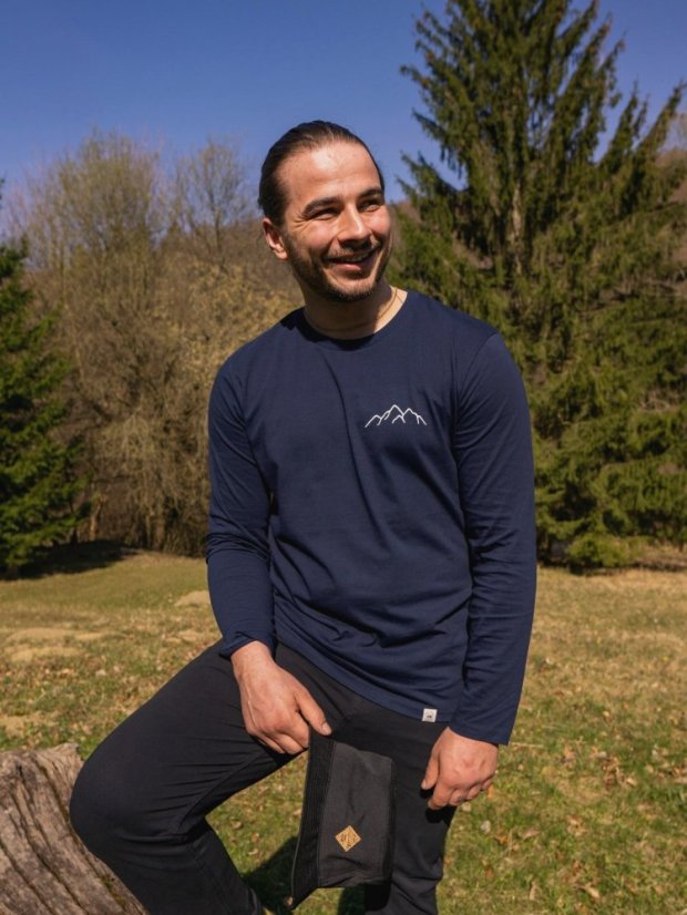 Pánské tričko s dlouhým Hory - modré