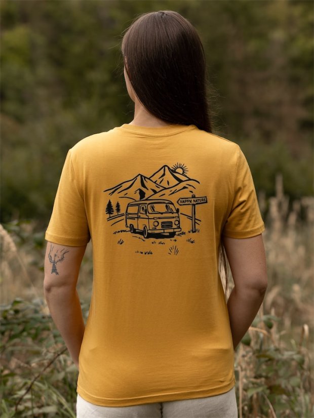 Dámské tričko Vanlife - hořčicové