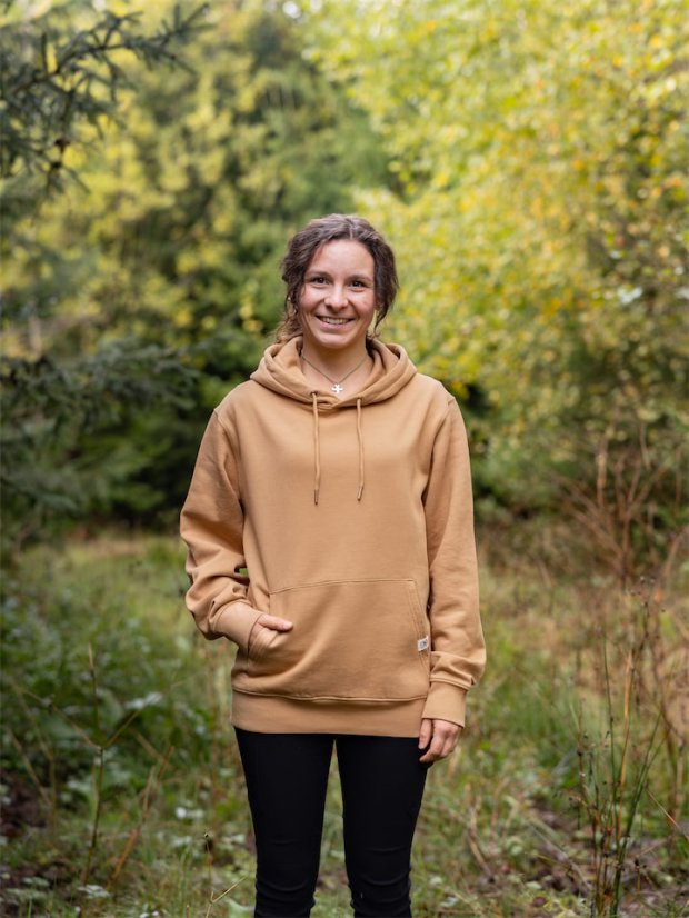 Dámská mikina V horách - béžově hnědá