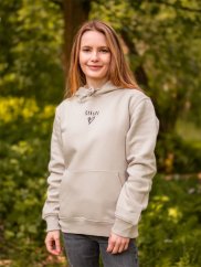 Zachraňte dámská béžová mikina Štěstí - volný střih