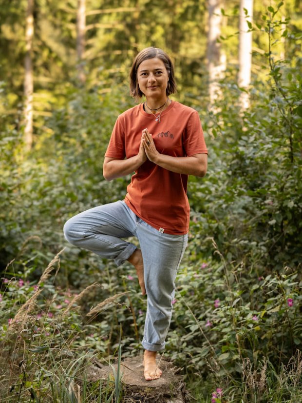 Dámské tričko Pohoří - cihlové