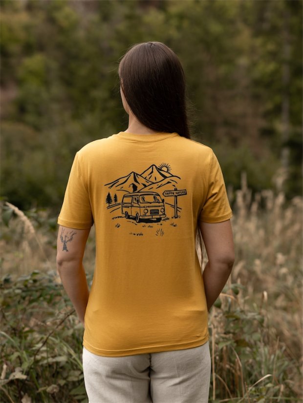 Dámské tričko Vanlife - hořčicové