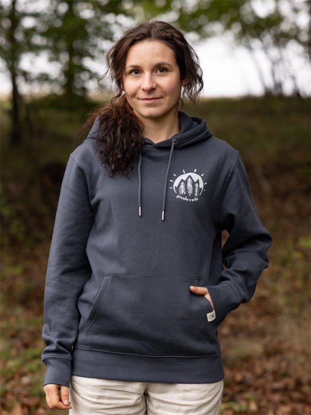 Dámská mikina V srdci - modrošedá