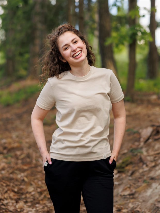 Dámské tričko Bez potisku - béžové