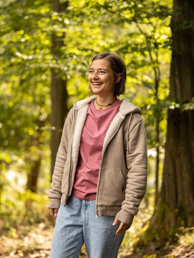 Dámská rozepínací mikina - písková