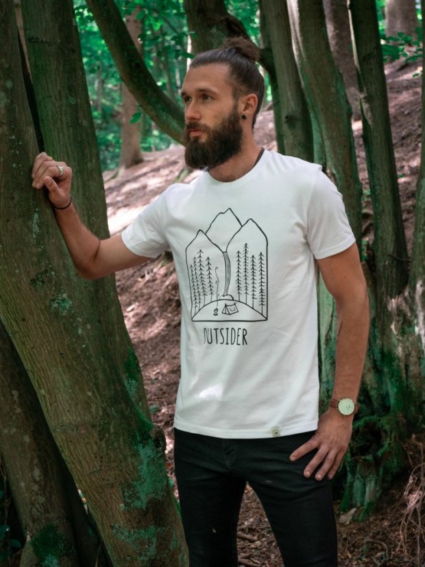 Zachraňte pánské tričko Outsider - bílé
