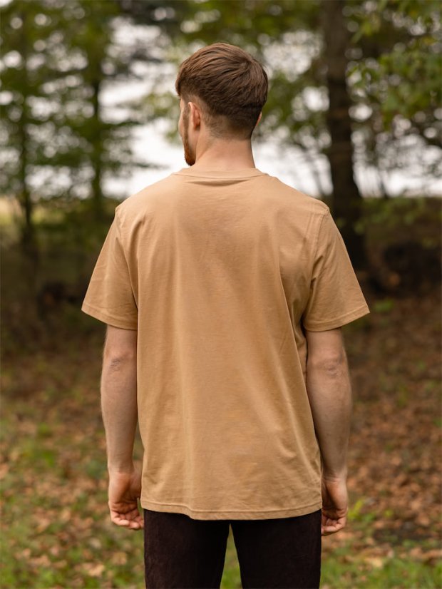 Pánské tričko Bez potisku - béžově hnědé