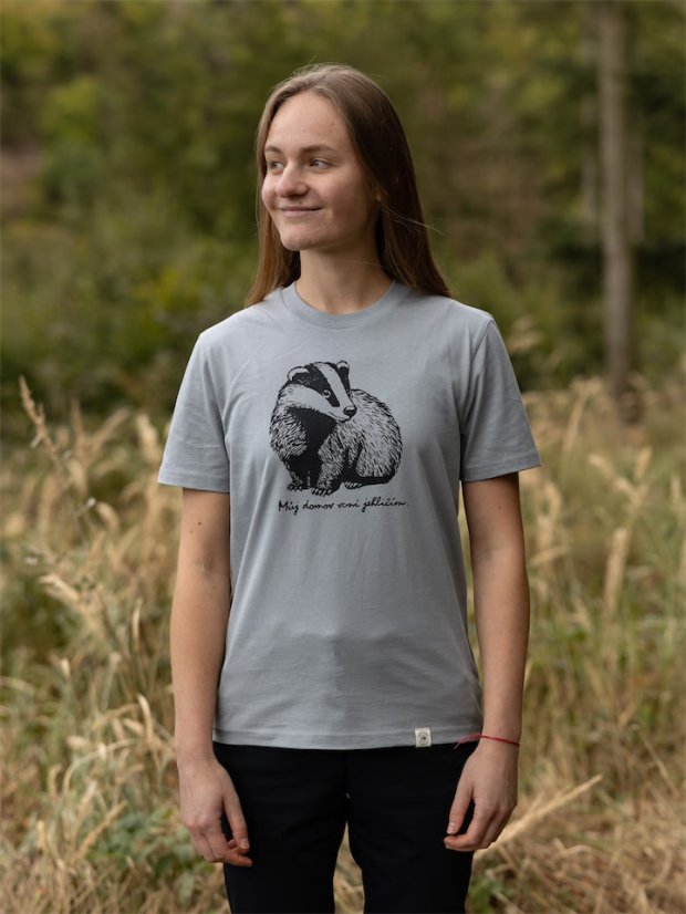 Dámské tričko Jezevec - šedomodré