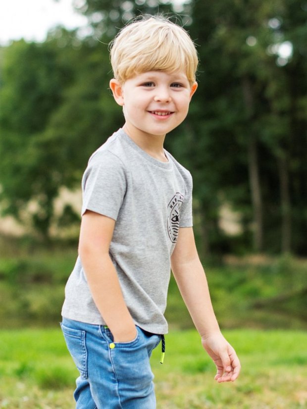 Dětské tričko HN Logo malé - šedé